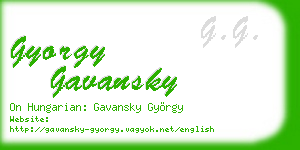 gyorgy gavansky business card