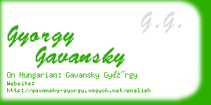 gyorgy gavansky business card
